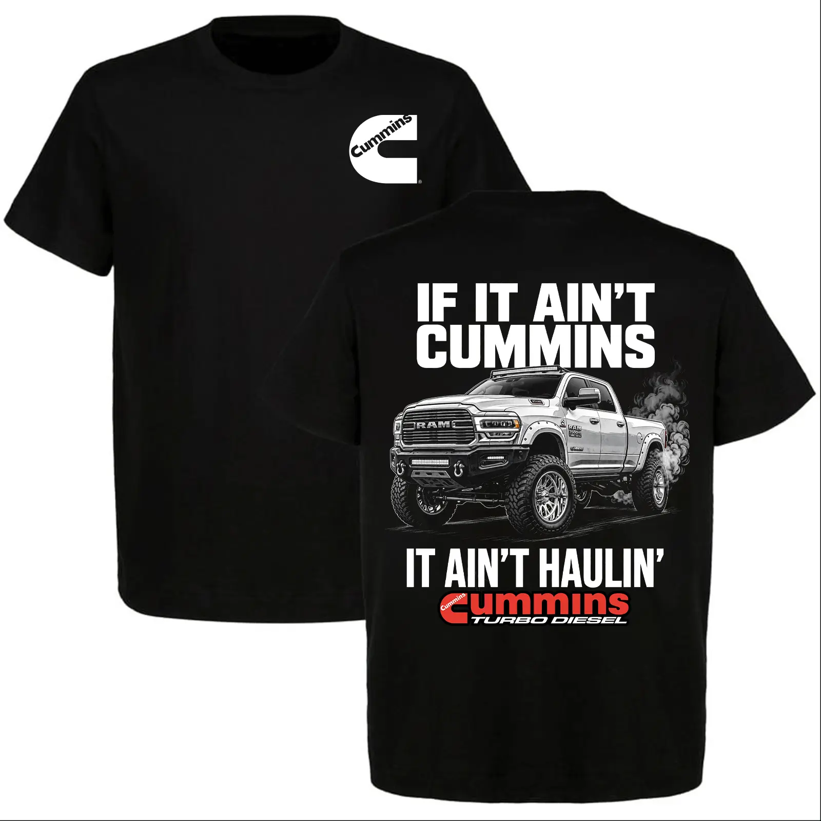 If It Ain't Cummins It Ain't Haulin' Cummins Turbo Diesel T-Shirt, Vintage Diesel Truck Graphic Tee, Gift for Diesel Lovers and Ram Truck Guys