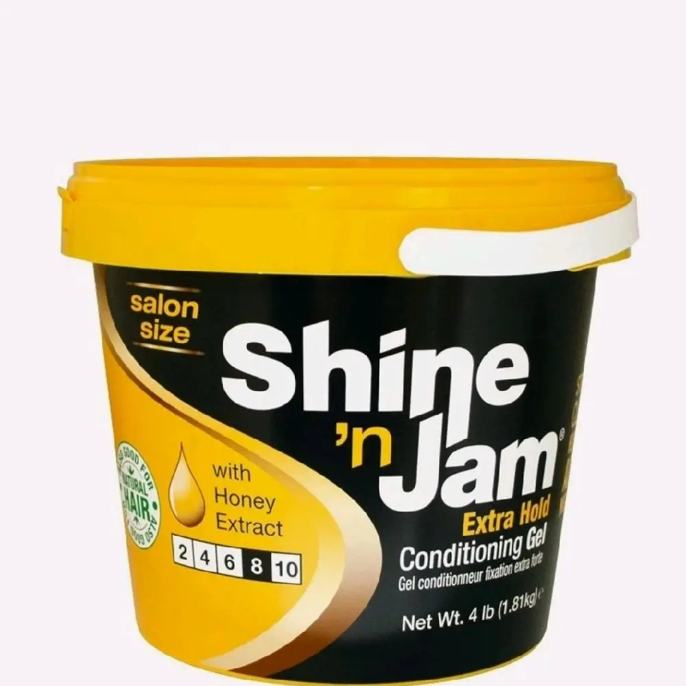 Ampro Shine 'N Jam Extra Hold Conditioning Gel with Honey Extract, Salon Size, 4 Lb/1.81 Kg