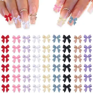 100pcs Vibrant Bow Nail Charms – Nail Art Embellishments