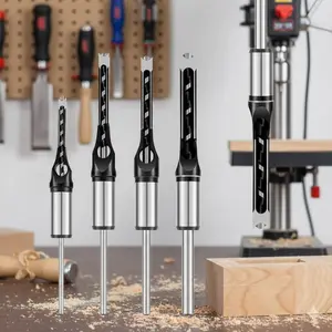 Heavy-Duty 6.4mm-12.7mm Square Hole Mortise Chisel Bits Set, Multi-Size Forstner Drill Bits for Woodworking, Electric Tool Compatible Durable Boring Kit, Precision Joinery & Carving Power Tool Accessories