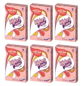 SINGLES TO GO! Wyler's Light Peach Ring Flavor, Trend Inspired Flavor, Low Calorie Drink Mix, Perfect for Taking on the Go with 6 Per Box and 36 Total Servings (Pack of 6) Sweet Beverage