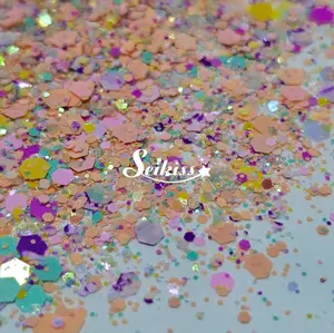 Chloe Chunky Glitter - Multicolor Glitter Orange,Pink and Blue