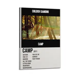 Childish Gambino Camp Poster for Bedroom Aesthetic Canvas Wall Art Living Room Posters Painting Picture Print Modern Family Decor Artist Bathroom Poster