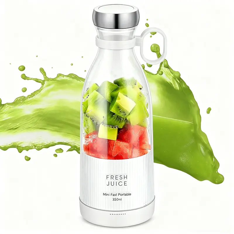 DrFlash Portable Personal Blender,Fresh Juice Blender,350ml Wireless Portable Electric Juicer, fresh juice blender portable, suitable for making fruit juice, milkshakes, and smoothies (White)