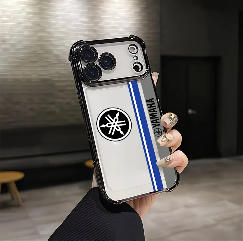 Blue Stripe Motorcycle Aesthetic Design Pattern Casing For iPhone 17 16 15 14 13 12 Samsung 22 23 24 25 Plus Pro Max Ultra Soft Silicon TPU Shockproof Protector Vintage Unique Fashion Mobile Phone Case trendy gift pretty