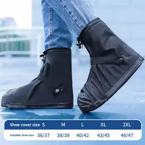 Reusable Tall Waterproof Upgraded Shoe Covers - Lightweight, Comfortable, Non-Slip Rain Boot Covers for Men, Outdoor Hiking, Cycling