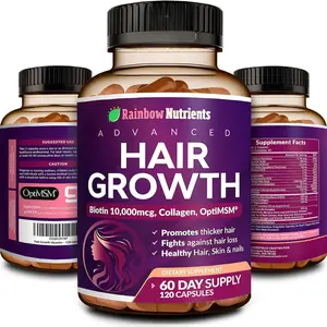 Women's Hair Growth Fitness Supplement with 10,000mcg Biotin, Collagen, Patented OptiMSM, goMCT, Saw Palmetto - Supports Vibrant Skin, Strong Nails, Stops Loss & Boosts Regrowth - 60-Day Supply