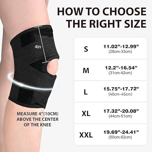 2pack Knee Support Brace for Men Women, Adjustable Compression Sleeve Wrap Patellar Pad Tendon - Arthritis Pain, meniscus tear, Injury Recovery, Running, Workout
