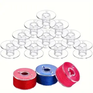 Transparent Plastic Sewing Thread Spools, Easy to Thread and Wind, Multi-Purpose Universal Bobbin Core, 10/30 Pieces Set