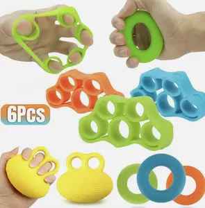 6x Finger Hand Exerciser Strengthener Wrist Forearm Grip Trainer Resistance Band