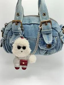 Cool Puppy Bag Charm – Fluffy Dog Keychain with Sunglasses & Outfit | Fun Fashion Accessory | 3 Colors