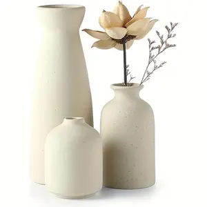 Ceramic Vase Set, 3 Counts/set Modern Simple Flower Arrangement Vase, Decorative Vase for Home Office Party Decoration, Ornaments