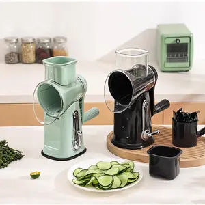 Vegetable Chopper 18/10 Stainless Steel with 5 Replaceable Blades, Strong Suction Cup Base, Durable Design for Easy Cooking Kitchenware Utensils