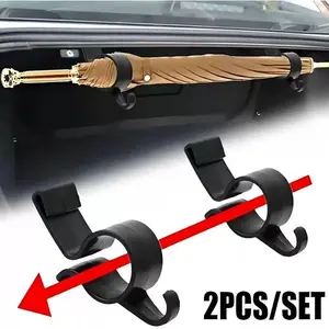 Car Umbrella Holder, 2pcs Universal Trunk Hooks for Umbrellas, Plants and Towels, Interior Storage Organizer Accessories, Car Organization Supplies, Car Storage Organizers