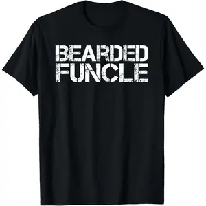 Funny Bearded Funcle Cool Uncle Hipster Vintage Gift For Men T-Shirt,Made in USA