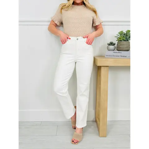 Judy Blue Turn The Page Tummy Control Ankle Straight Jeans