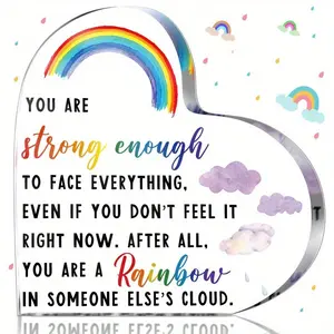 Creative and Inspirational Rainbow Acrylic Decor for Party Table Centerpieces, Encouragement and Cheer Up Gifts for Friends and Family Members, Positive Keepsake for Women at Home and Office