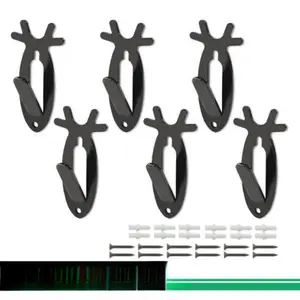 6Pcs European Mount Skull Wall Hanger Hook Deer Antelope Antler Mount Bracket Strong Hooks for Heavy Objects Upgraded Version