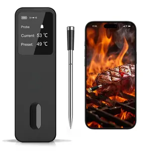 Meat  Digital  with LCD Booster,   Cooking  with  App, 524FT Remote Range,   & 752?F Heat Resistant Probe for BBQ Oven Grill