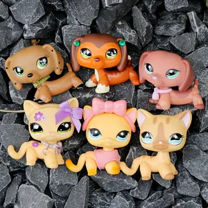 6-Pack Bobble Head Mini Pet Figures - Cute Cat & Dog Collectible Toys with Accessories, Ideal for Kids & Collectors, Ages 4+