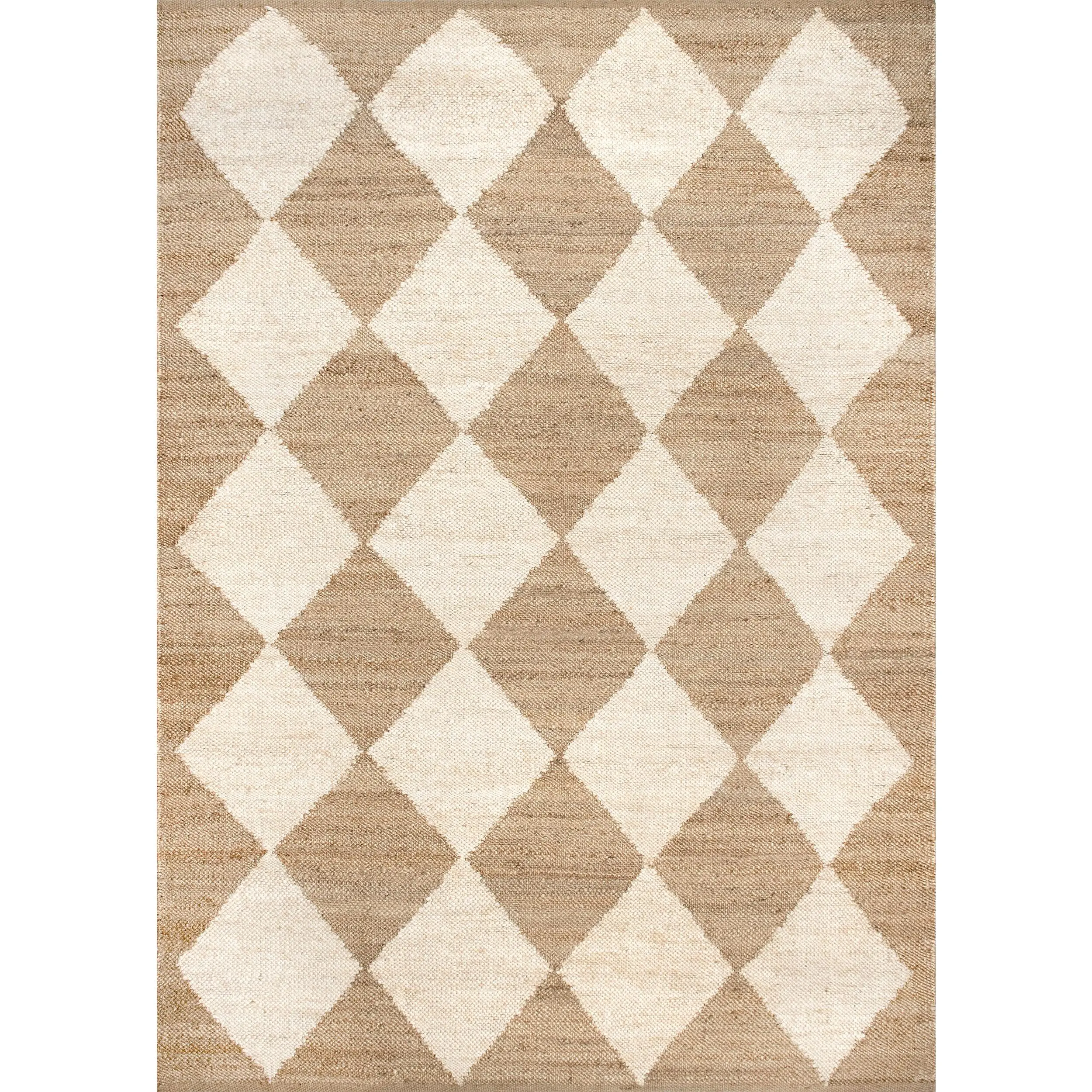 Louie Diamond Checkerboard Jute Area Rug