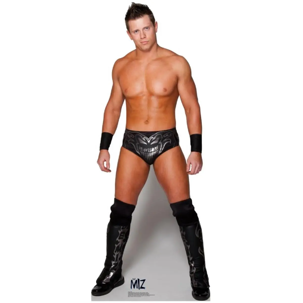 212 MAIN WWE The MIZ Full Graphics Heavy Cardboard Display Stand - Large Size 73"x29" Laminated Print Foldable Cutout, Fold Design, Flat-Folding, Wall Mount or Stand-Up Display, Home Decor Wrestling Memorabilia