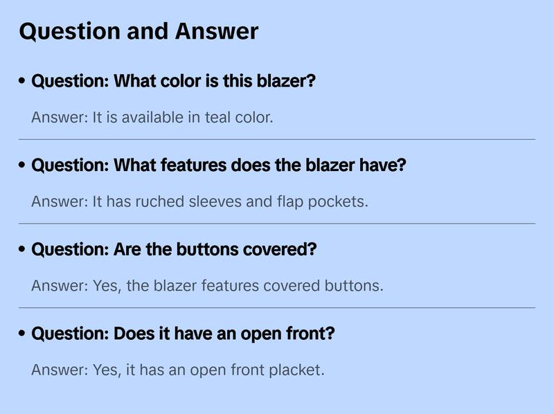 Velvet Blazer with Ruched Sleeves in Teal Color - Detailed Product Description Provided