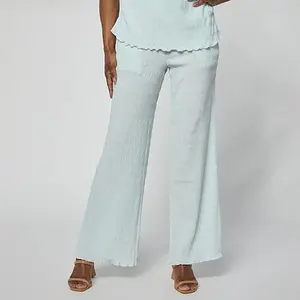 DG2 by Diane Gilman Micro Plisse Knit Pull-On Easy Wide-Leg Pant DG2 by Diane Gilman Micro Plisse Knit Pull-On Easy Wide-Leg Pant