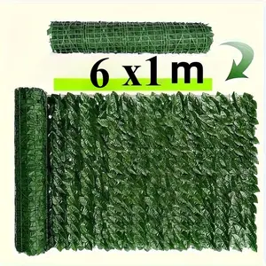 1 piece 1X6m artificial turf privacy fence screen, fake grass ivy, classroom wall panel decoration, meeting room/office landscaping, garden balcony/backyard/patio fence privacy protection, wedding holiday DIY gift, home style decorative wall panel.