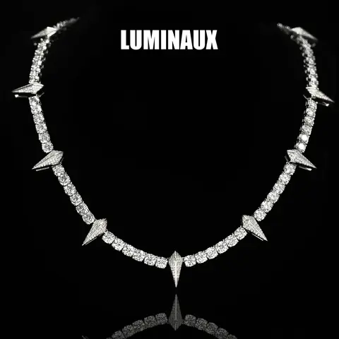 Men's Luxury Black Panther Necklace - AAAAA+ Cubic Zirconia Pendant on Metal-Coated Tennis Chain, Unisex Hip-Hop Men's Accessories, Edgy Artificial Gemstone Jewelry, Bold Iced Out Adults' Daily Wear Gift