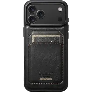 Compatible with iPhone 17 Pro Max Wallet Case, Magnetic 2 in 1 Detachable Card Holder Case with MagSafe, Vintage Leather RFID Blocking Flip Kickstand Case for Men Women