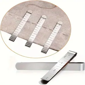 3-Inch Metal Sewing Clip with Ruler - Durable Fabric Hemming and Quilting Accessories Sewing Tools
