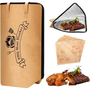 BBQ Blanket for Resting Meat, Meat Resting Blanket, Reusable Warmer Bag, with Ten Oil-Absorbing Papers, Resting Bag with Large Brisket/Beef/Pork Shoulder/Turkey(21inch)