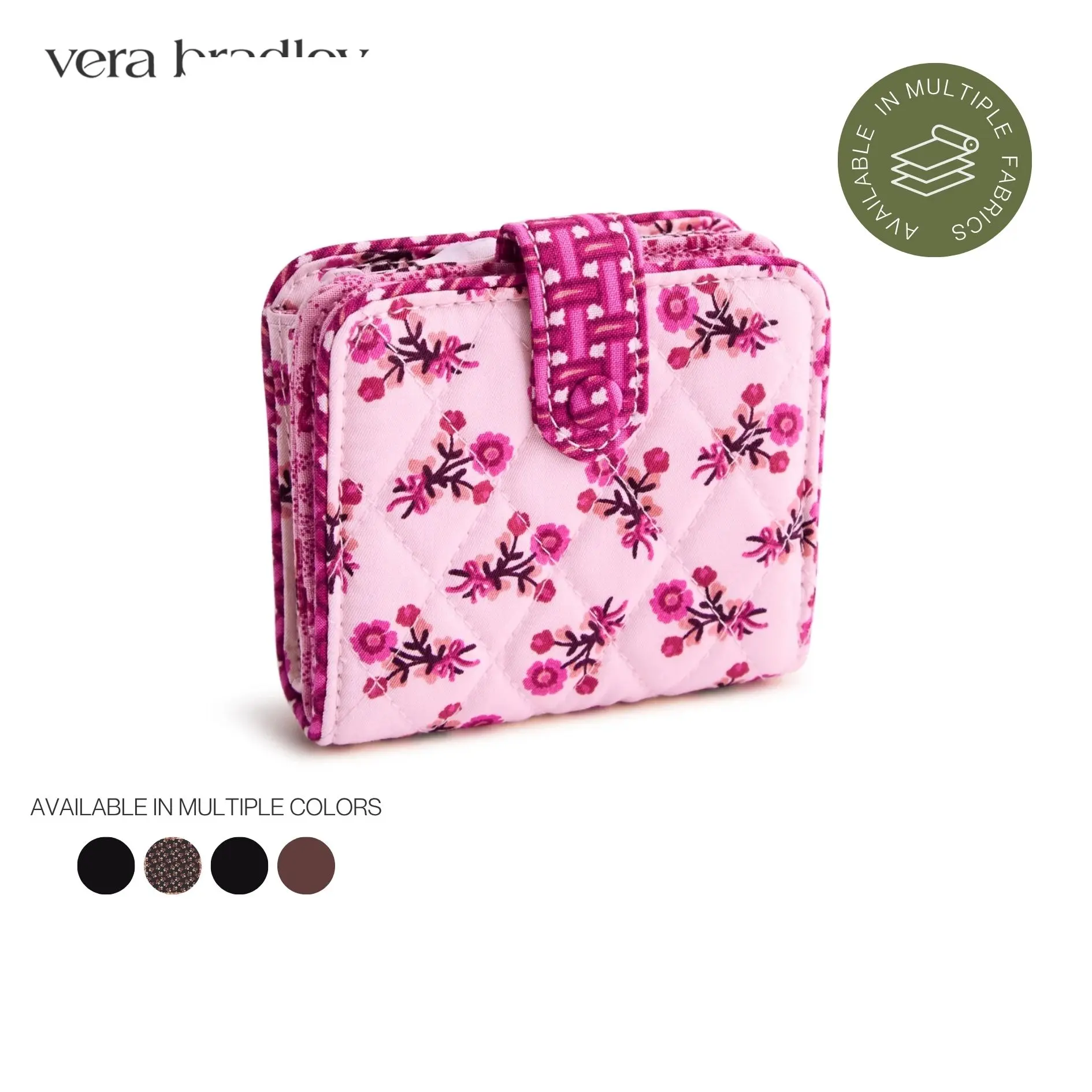 Vera Bradley Small Deluxe Tab Wallet with ID Window and Card Slots