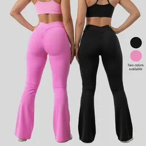 Hooyaus 2026 new style Women Seamless Butt Lifting Flared Leggings High Waist Bell Bottom Yoga Pants Bootcut