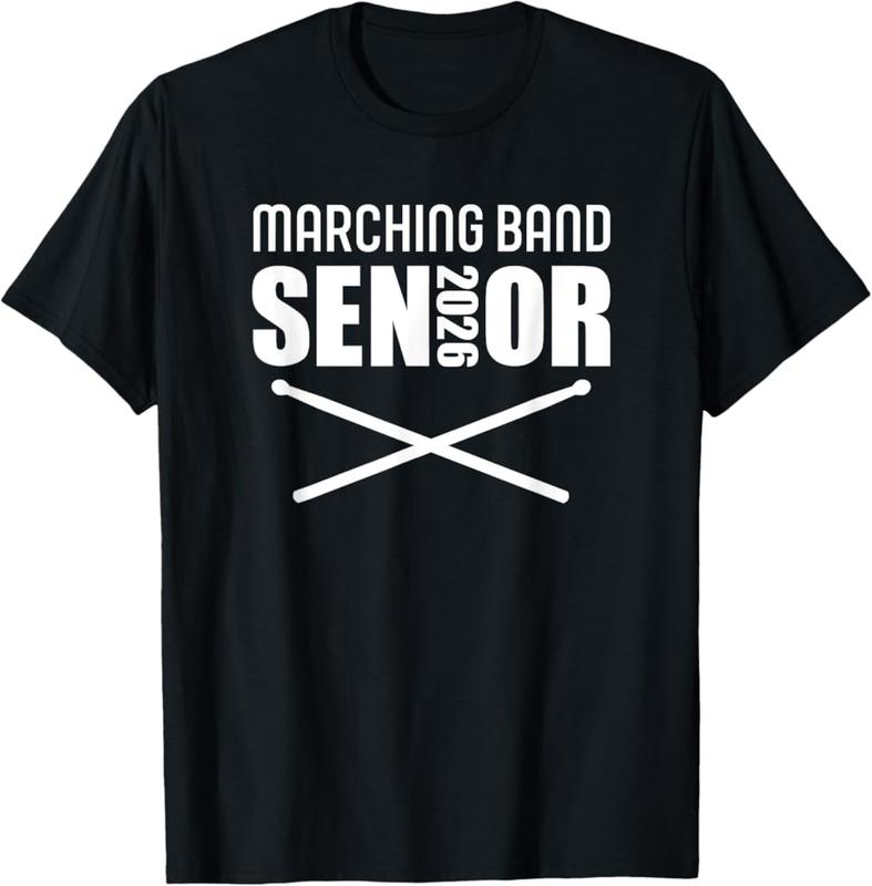 2026 Senior Snare Drum Class Of 2026 Marching Band Drumline T-Shirt