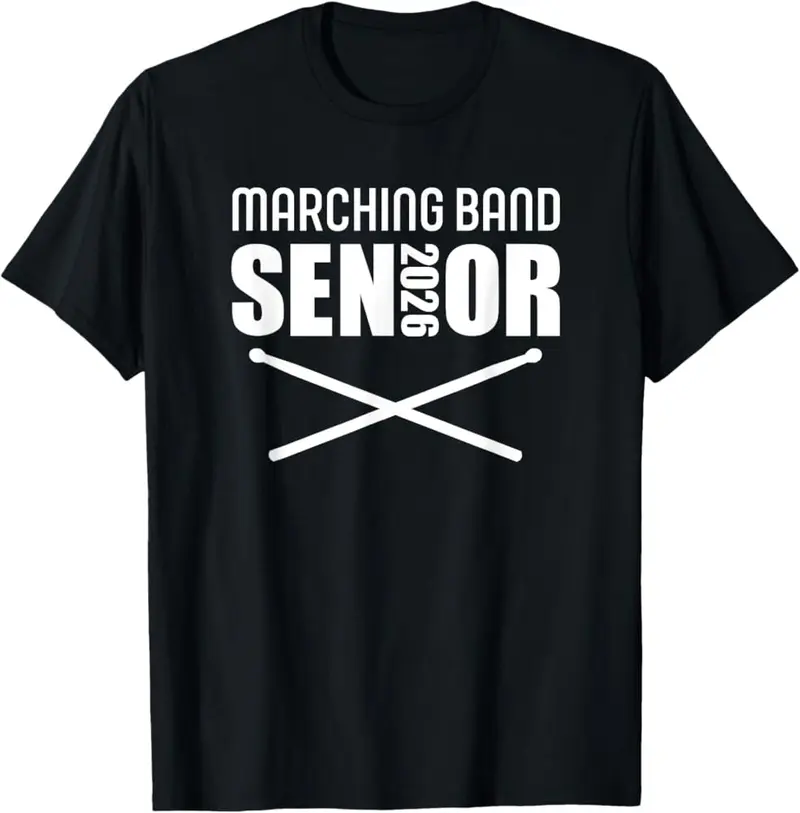 2026 Senior Snare Drum Class Of 2026 Marching Band Drumline T-Shirt