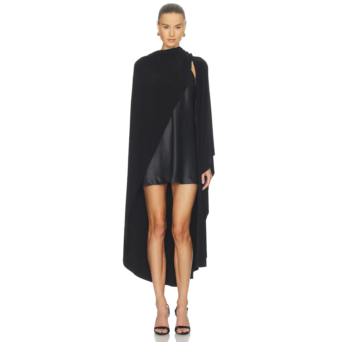 Norma Kamali x Lifestyle Shawl Wrap in Black