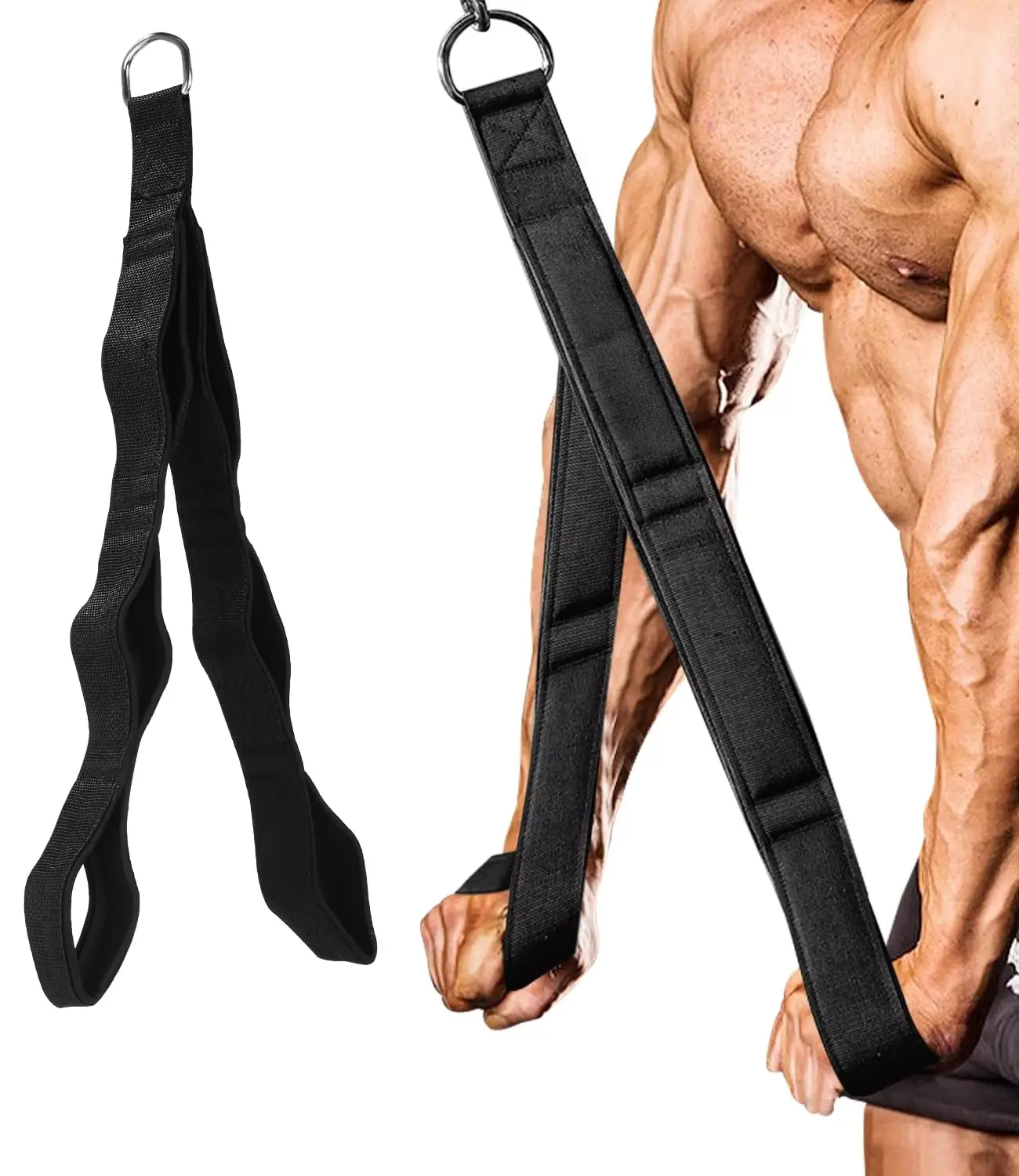 Portable strength training handle rope resistance band home fitness equipment pulldown rope elastic resistance band training suitable for pulley systems and home workouts