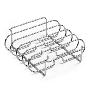 Sorbus Non-Stick Rib Rack XL - Holds 4 Rib Racks (Silver)