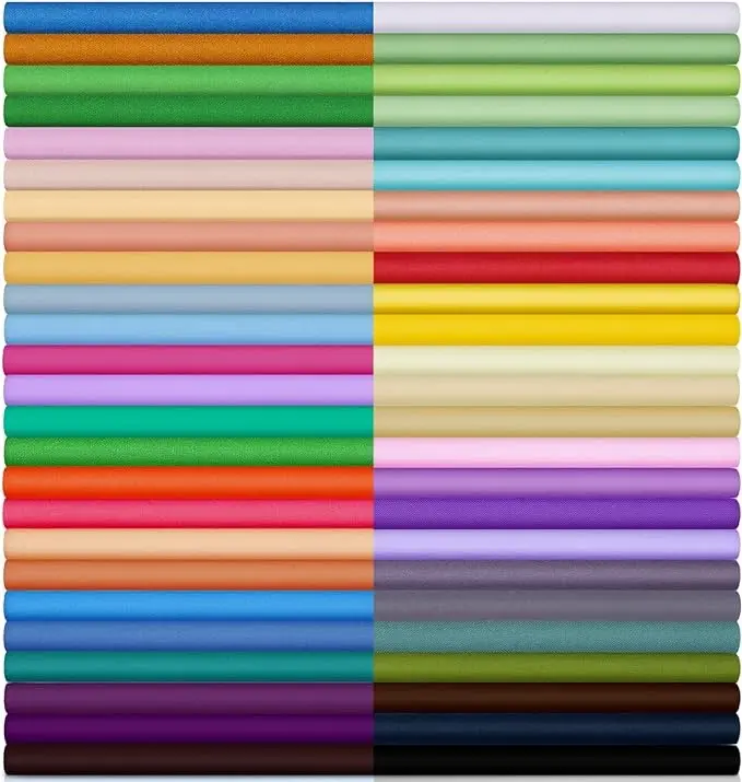 60 Pieces Solid Cotton Quilting Fabric Color Fabric Bundles Fabric Quilt Solid Quilting Squares Quilting Fabric Patchwork Sewing Craft Precut Fabric Scrap for DIY Crafts(8 x 8 Inch)