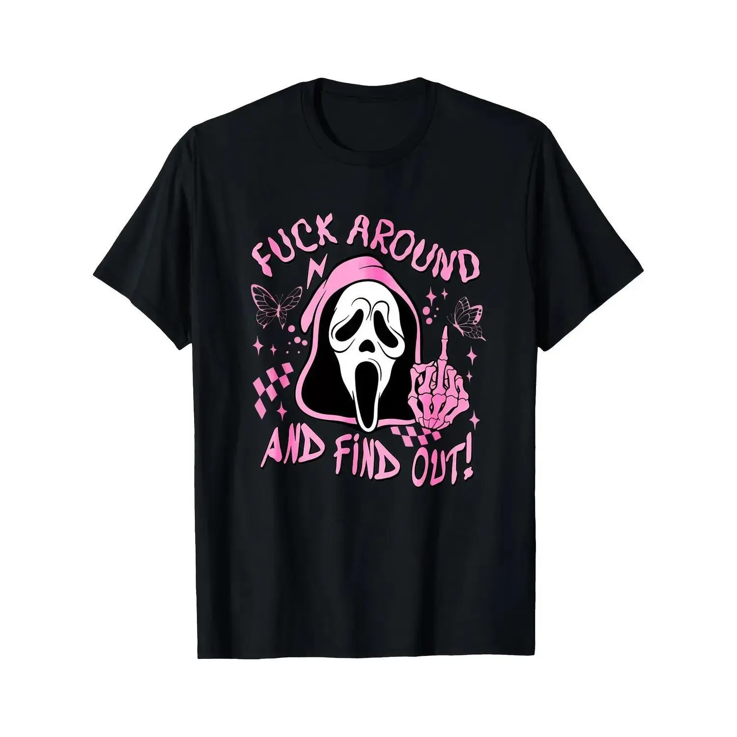 Playful Ghost T Shirt Spooky Slogan Try If You Dare Halloween Party Costume Horror Movie Fan Gift Casual Graphic Tee Unisex Adults Vintage Streetwear