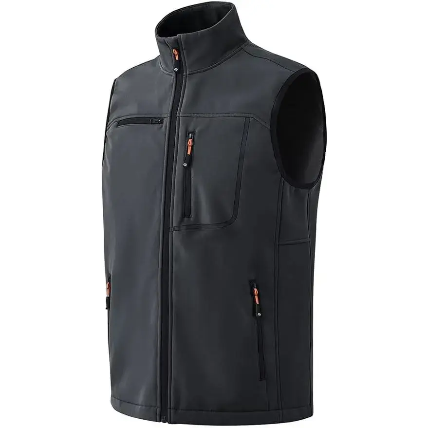 Men's Fleece Lined Softshell Vest for Hiking and Golf