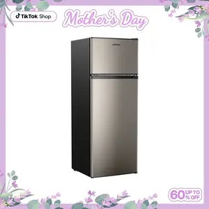 Upstreman mini fridges 7.7 Cu.Ft. Refrigerator with Freezer Double Door Fridge Adjustable Temperature Thermostat Large Capacity Reversible Door Swing Energy-Efficient Compact Mini for Apartment Office Dorm BD75/SD75 Home Appliance