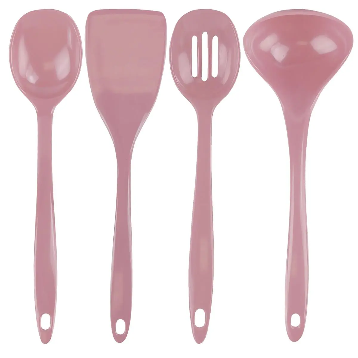 212 MAIN 4-Piece Camp Kitchen Utensil Set, Includes Slotted Spoon and Spatula, Pink for Outdoor Cooking, Camping & Hiking