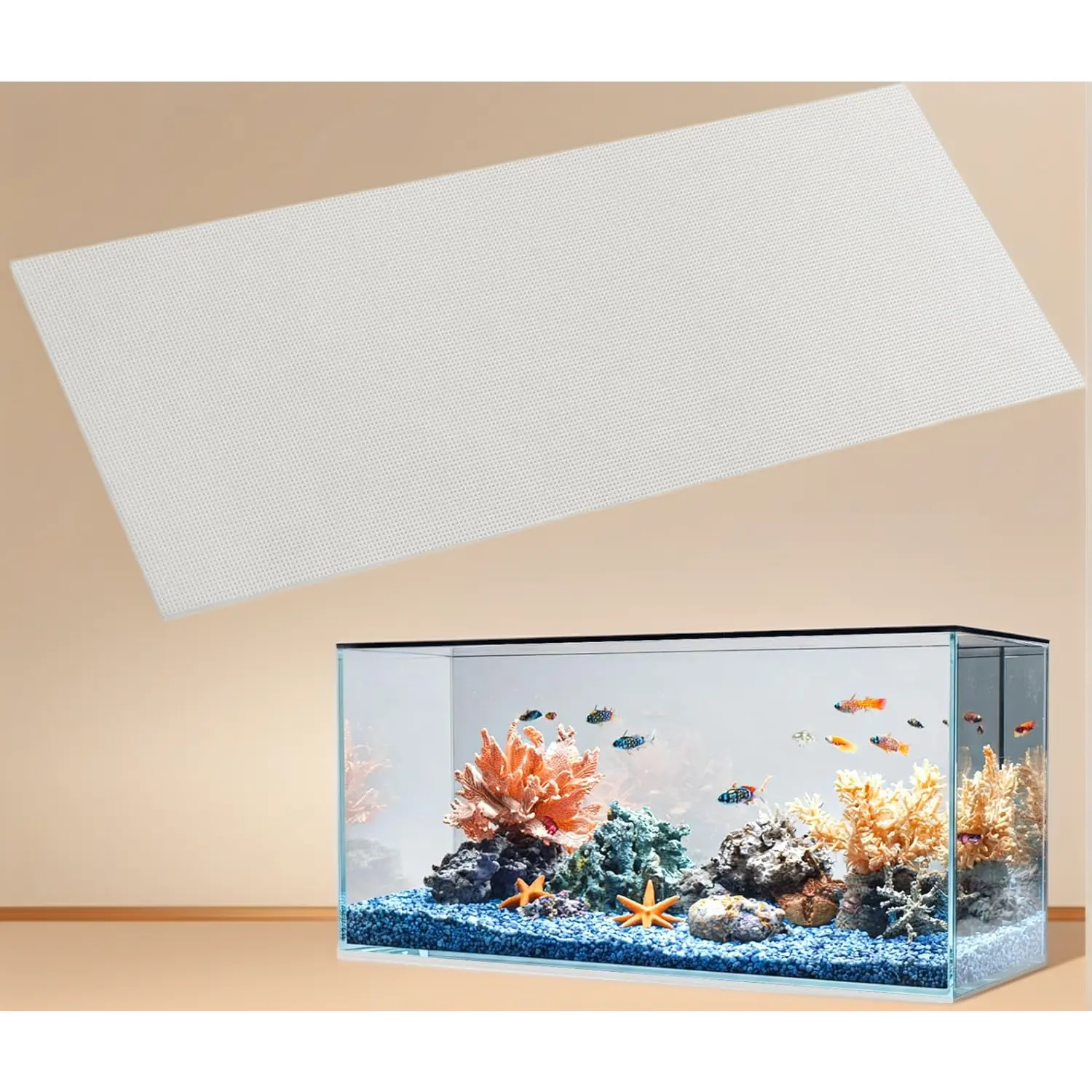 6mm Thick Gray Aquarium Leveling Mat, 24"x24" Non-Slip Shockproof Waterproof Pad for Under Fish Tanks, Easy-to-Cut Uneven Surface & Vibration Protector (Car Interior Stowing & Tidying Accessory)