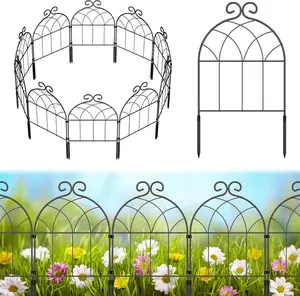 Decorative Garden Fence 35 Pack Outdoor，Rustproof Metal Wire Garden Fence Border 22in (H) x 37ft (L) Animal Barrier with Plastic Stakes