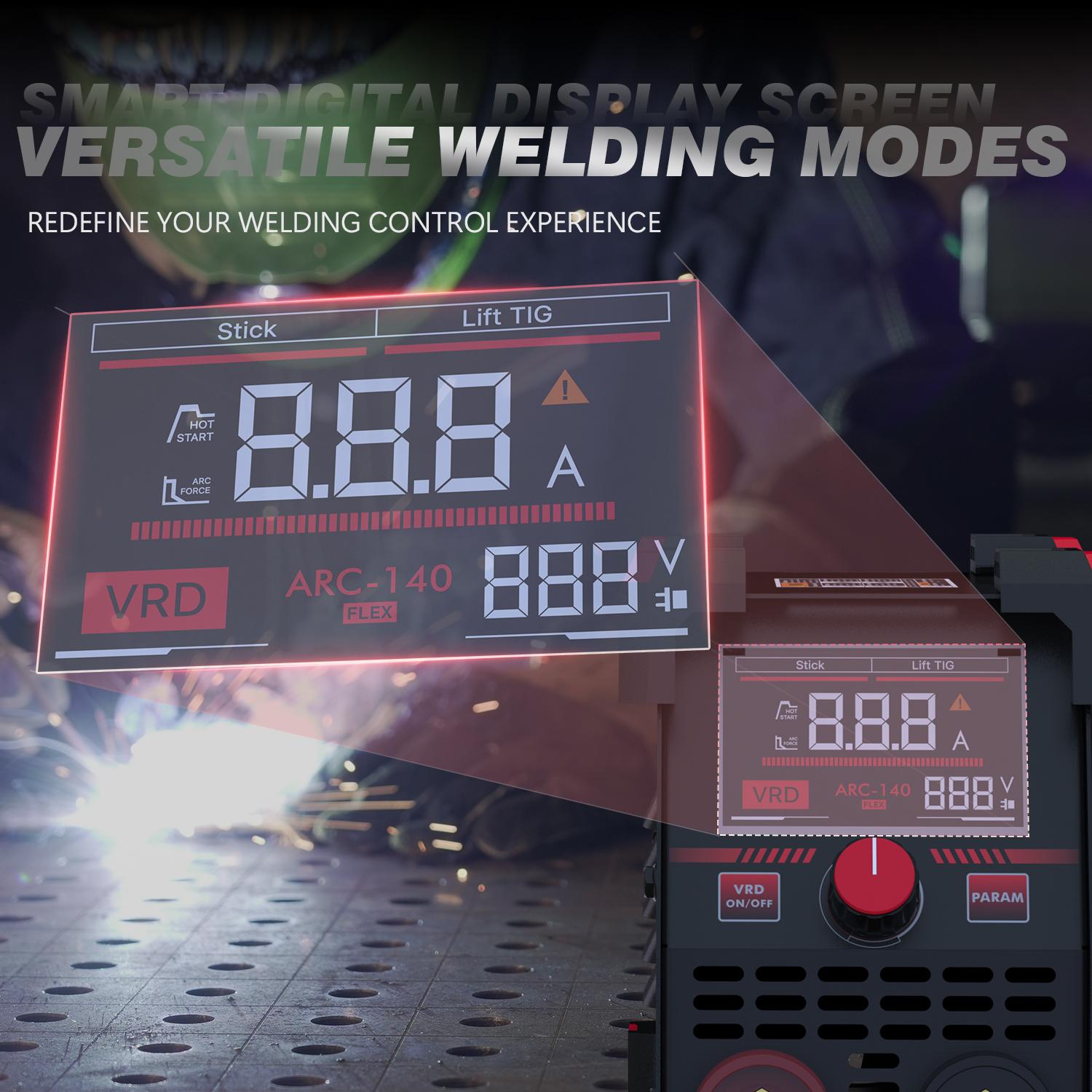 140A Portable Stick Welder – Compact 110V ARC Welding Machine with Large LED Screen | Easy Setup for DIY Welding, Farm Fixes & Automotive Repairs at Home