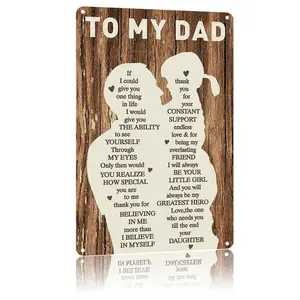 Gifts For Dad From Daughter Wife 8x12 Inch Aluminum Vintage Plaque Decorative Husband Meaningful Anniversary Birthday Father's Day Presents Daddy