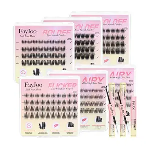 FayJoo All-Style Lite Trial Lash Clusters Packs | Lightweight & Portable, Easy Carry, Low-Cost, Soft Fluffy | Newbies & Beginner Must-Have Cluster Lashes, Daily Travel Makeup Essential